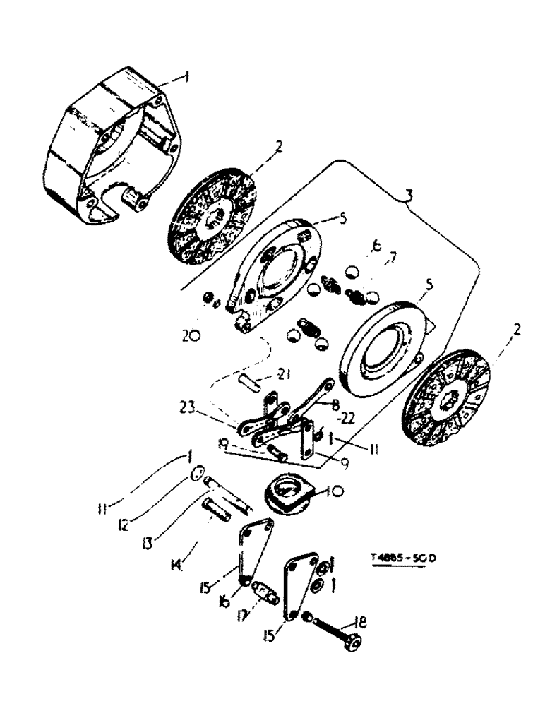 Схема запчастей Case IH 444 - (4-30) - DISC BRAKES, KEY TO UNITS (07) - BRAKES