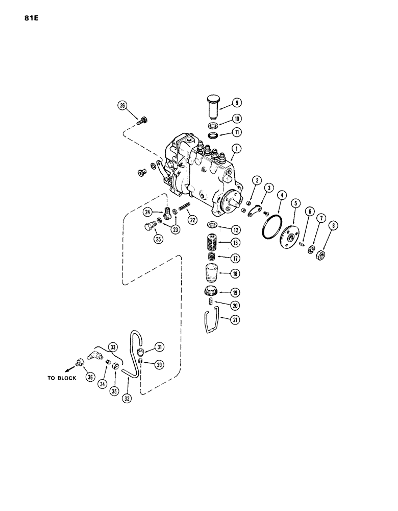 Схема запчастей Case IH 870 - (081E) - FUEL INJECTION PUMP, (336B) DIESEL ENGINE, USED PRIOR TO ENGINE SERIAL NUMBER 2530834 (03) - FUEL SYSTEM