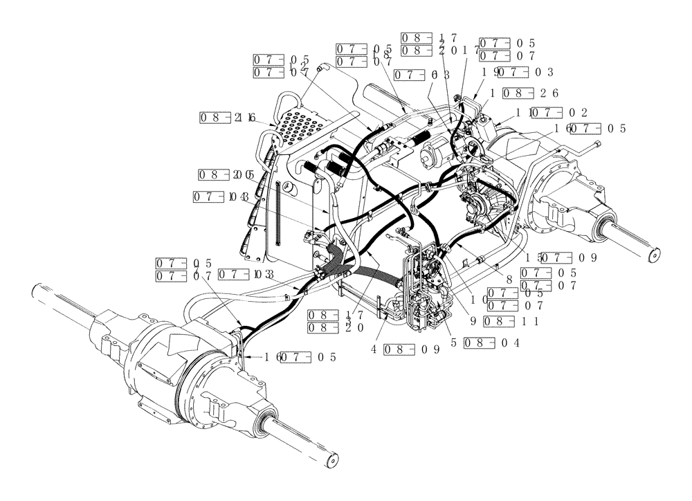 Схема запчастей Case IH STEIGER 335 - (01A-10) - HYDRAULICS - CHARGE PUMP AND BRAKE CIRCUIT WITHOUT ACCUSTEER (00) - PICTORIAL INDEX