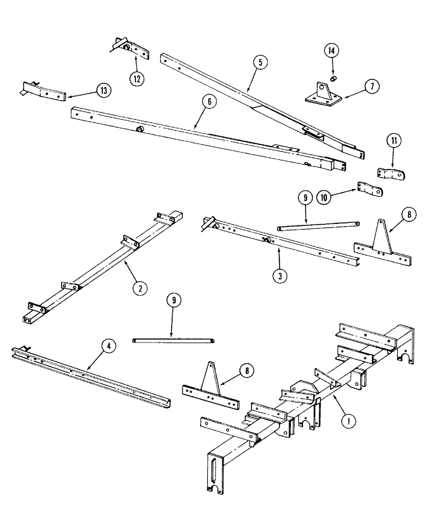 Схема запчастей Case IH 568 - (9-01) - MAIN FRAME, 4 ROW RIGID (09) - CHASSIS/ATTACHMENTS