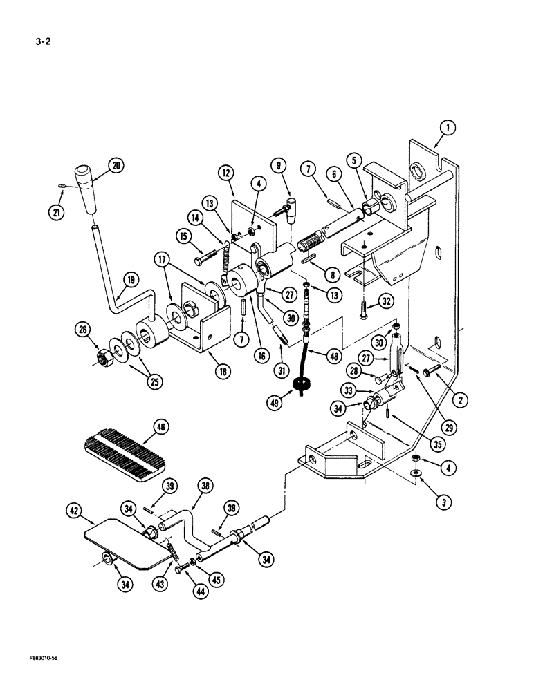 Схема запчастей Case IH 9190 - (3-02) - THROTTLE AND DECELERATOR CONTROLS (03) - FUEL SYSTEM