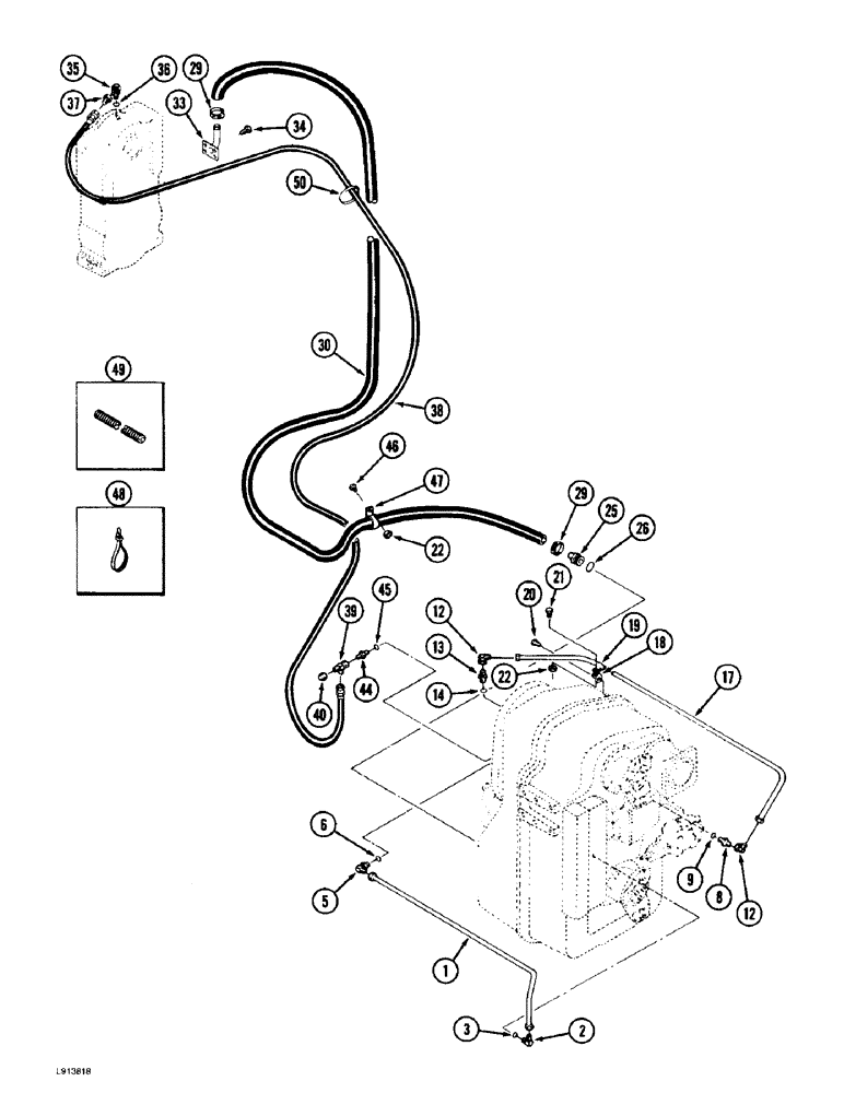 Схема запчастей Case IH 9390 - (6-122) - TRANSMISSION LUBRICATION, TRANSMISSION TO PTO TRANSFER CASE, POWER SHIFT TRACTOR (06) - POWER TRAIN