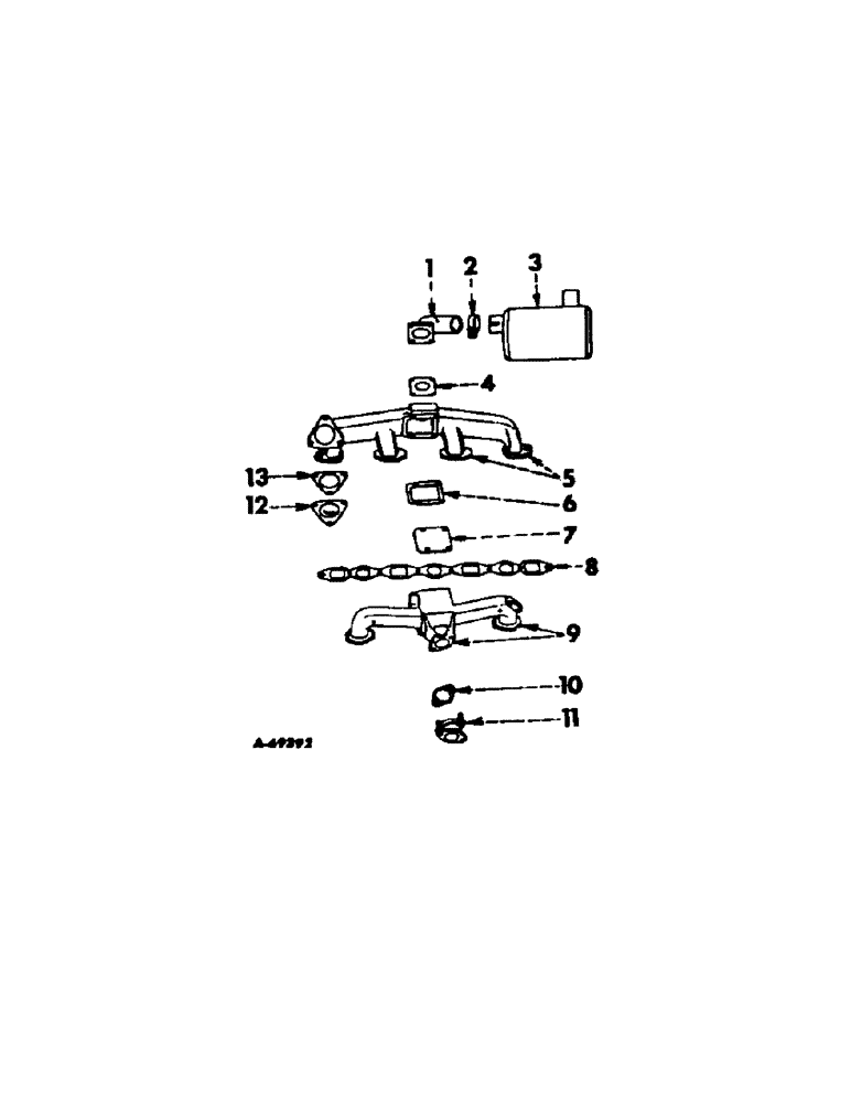 Схема запчастей Case IH 303 - (328) - BD-220 ENGINE, 3-9/16 X 3-11/16, EXHAUST SYSTEM (10) - ENGINE