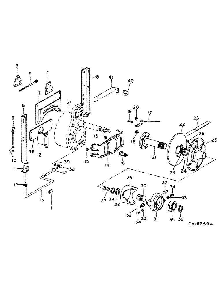 Схема запчастей Case IH 1482 - (21-03) - THRESHING ROTOR AND CONCAVES, ROTOR DRIVE (14) - THRESHING