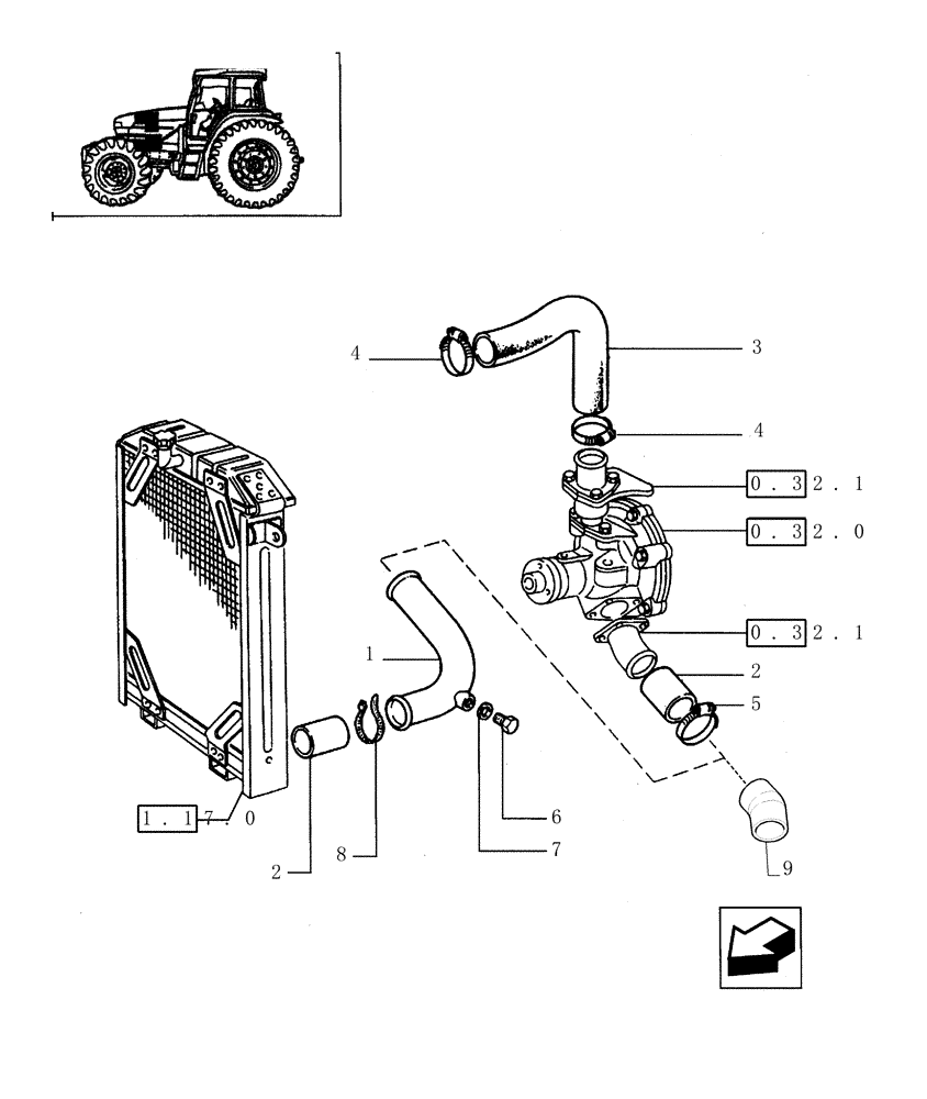 Схема запчастей Case IH JX55 - (1.17.2[01]) - PIPES (02) - ENGINE EQUIPMENT