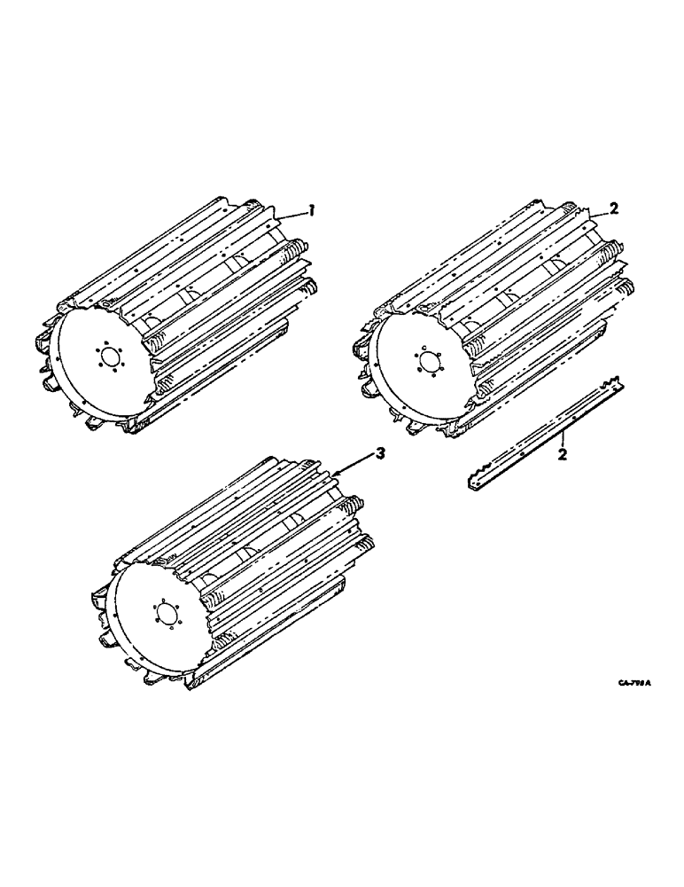 Схема запчастей Case IH 715 - (21-03) - THRESHING CYLINDER AND CONCAVE, SPECIAL CYLINDER BARS, FOR USE WITH BAR AND WIRE CONCAVE (14) - THRESHING