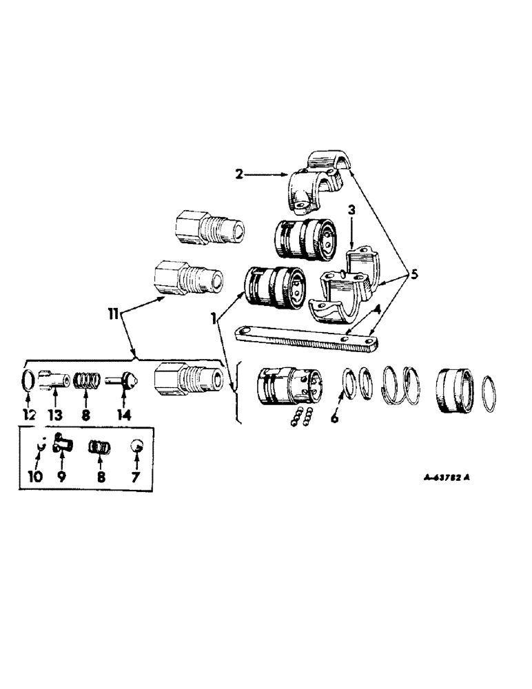 Схема запчастей Case IH 340 - (228) - HYDRAULIC SYSTEM, BREAK-AWAY AND SELF-SEALING COUPLING (07) - HYDRAULIC SYSTEM