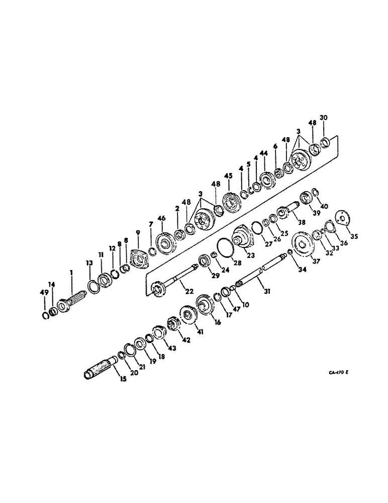 Схема запчастей Case IH 464 - (07-02) - DRIVE TRAIN, SPEED TRANSMISSION, IN CLUTCH HOUSING (04) - Drive Train