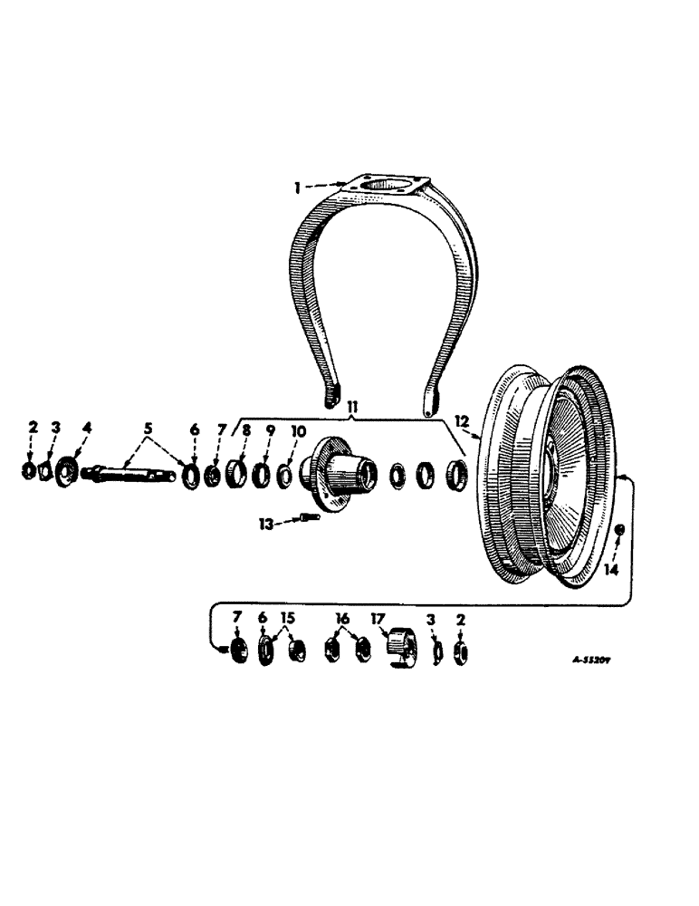 Схема запчастей Case IH 1066 - (14-11) - SUSPENSION, SIGNAL FRONT WHEEL, 20 INCH, 766, 966 AND 1066 TRACTORS Suspension