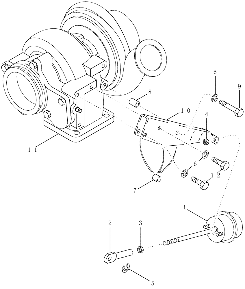 Схема запчастей Case IH PX240 - (02-12) - WASTEGATE ACTUATOR (02) - ENGINE