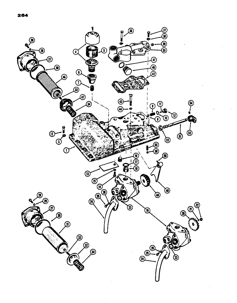 Схема запчастей Case IH 530 - (264) - HYDRAULIC PUMP AND ADAPTER, DRY CLUTCH DRIVE, PRIOR TO S/N 8262800 (08) - HYDRAULICS