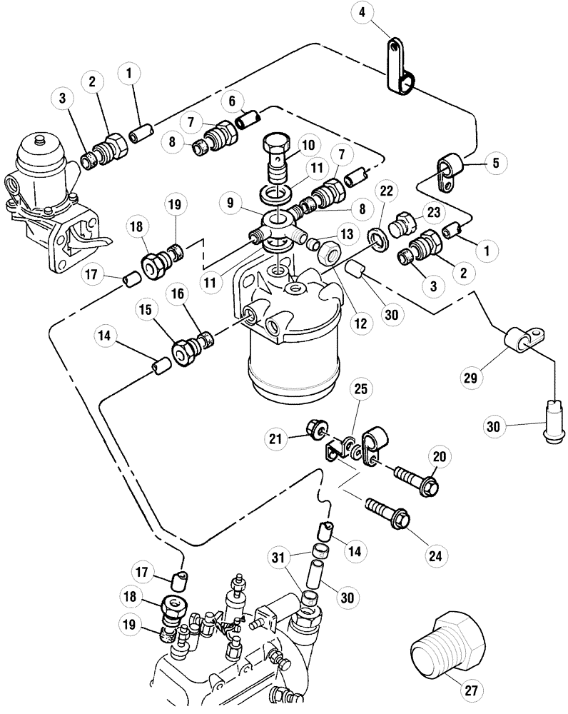 Схема запчастей Case IH MX100C - (03-04) - FUEL LINES (03) - FUEL SYSTEM