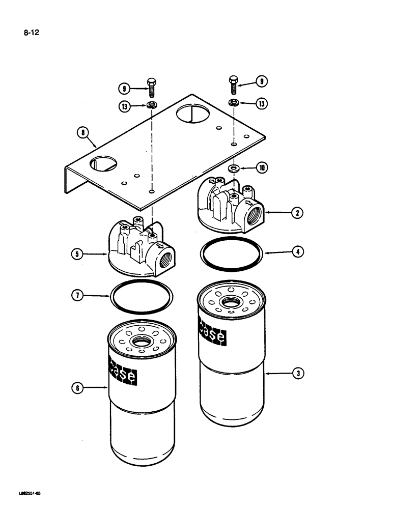 Схема запчастей Case IH 1844 - (8-12) - HYDRAULIC FILTERS, P.I.N. 701 AND AFTER (07) - HYDRAULICS