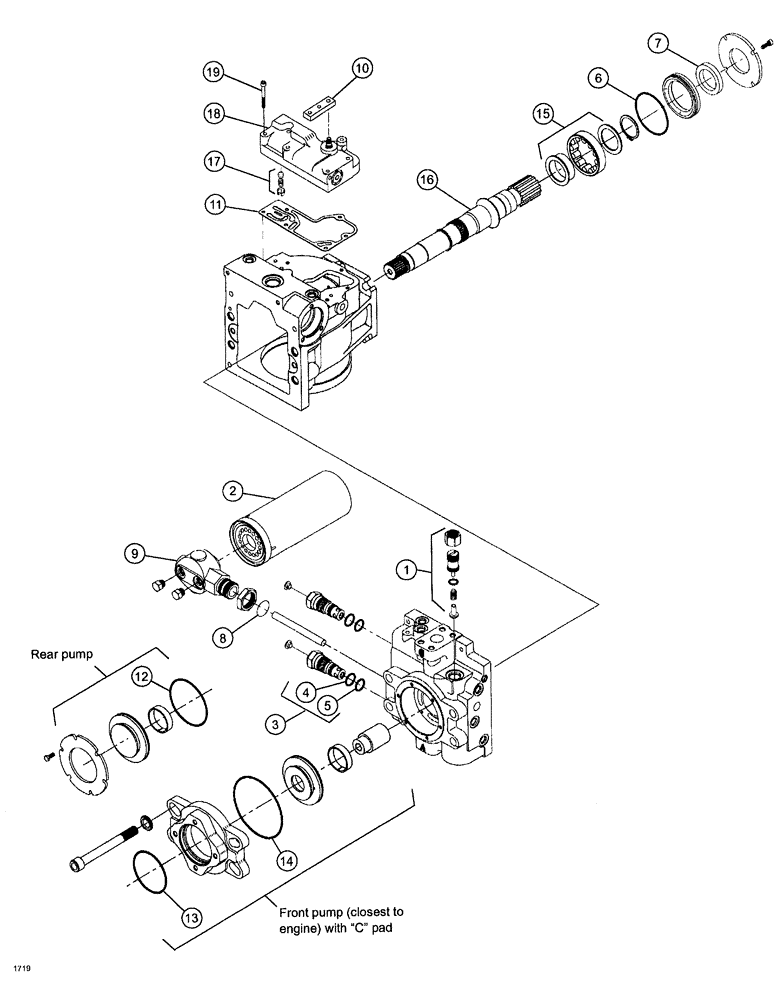 Схема запчастей Case IH SPX3200B - (106) - HYDROSTATIC PUMP (29) - HYDROSTATIC DRIVE