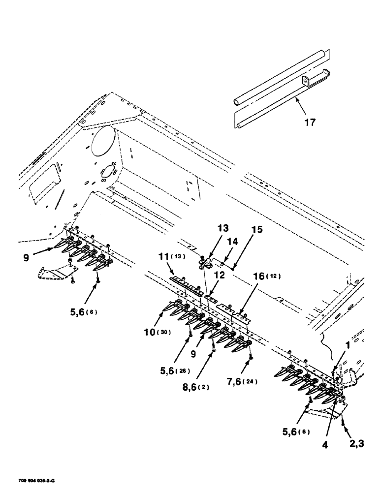 Схема запчастей Case IH SC416 - (3-10) - HOLDDOWN AND GUARD ASSEMBLY, RANGE GUARD, 16 FOOT (09) - CHASSIS