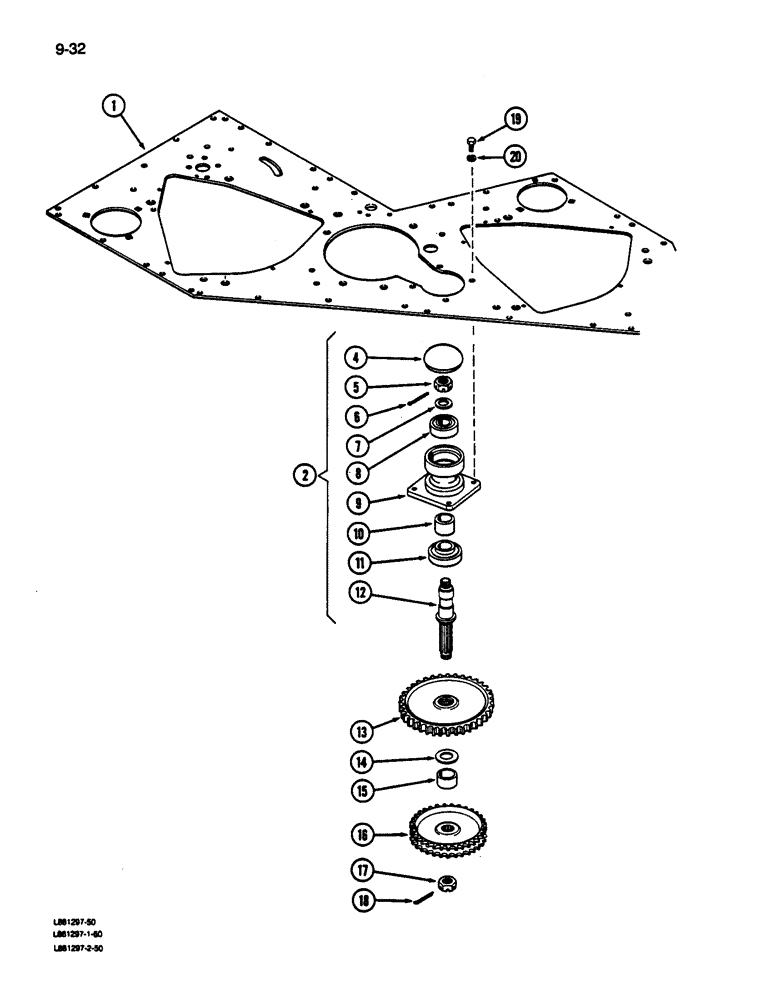 Схема запчастей Case IH 1822 - (9-032) - DRUM IDLER SHAFT (13) - PICKING SYSTEM