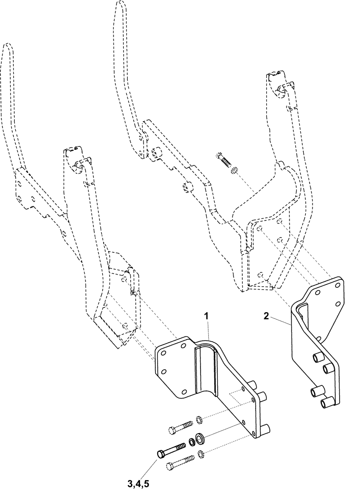 Схема запчастей Case IH LX720 - (39.100.AJ[03]) - VAR - 715788026 - REAR UPRIGHT MOUNTING BRACKET FOR JX55, JX95 TRACTOR (39) - FRAMES AND BALLASTING