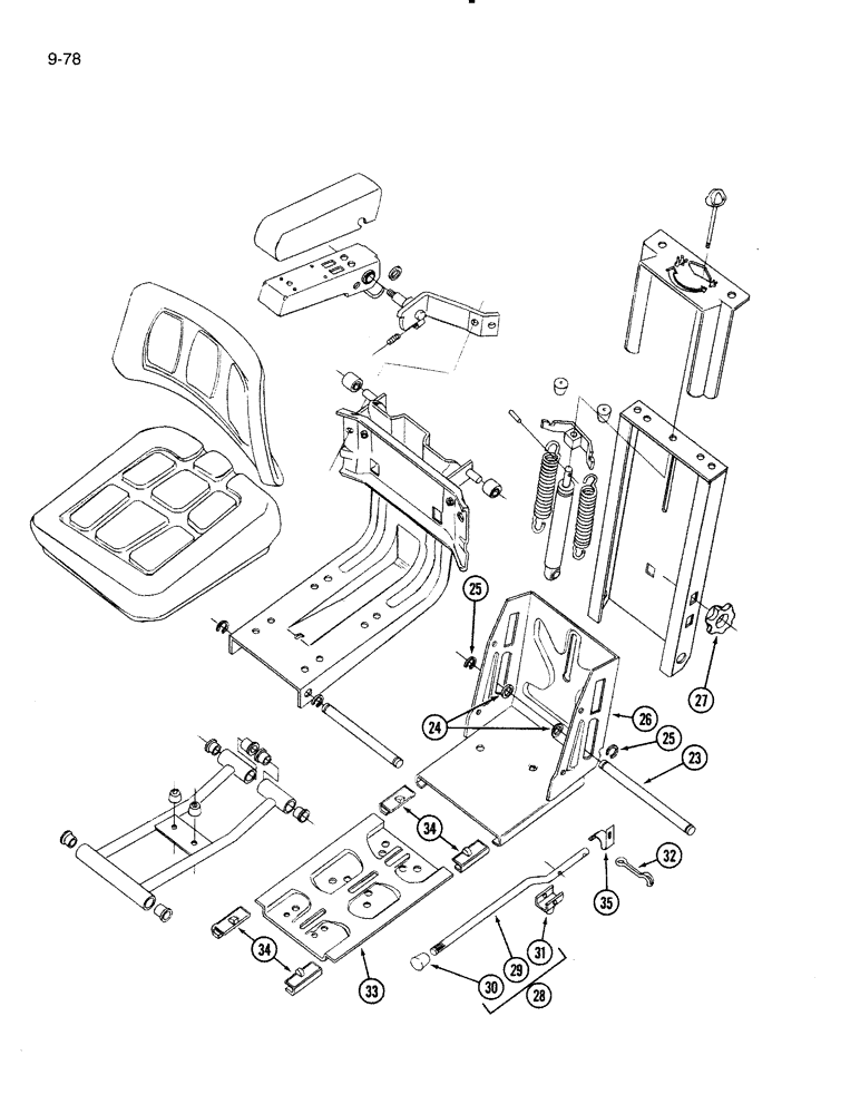 Схема запчастей Case IH 5000 - (9-78) - OPERATORS SEAT, VINYL COVERED (09) - CHASSIS/ATTACHMENTS