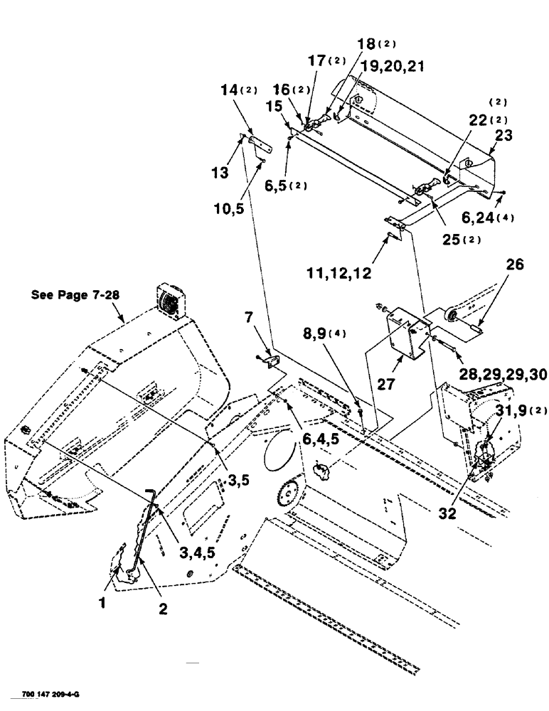 Схема запчастей Case IH SC416 - (7-26) - SHIELD ASSEMBLY, RIGHT, 16 FOOT (09) - CHASSIS