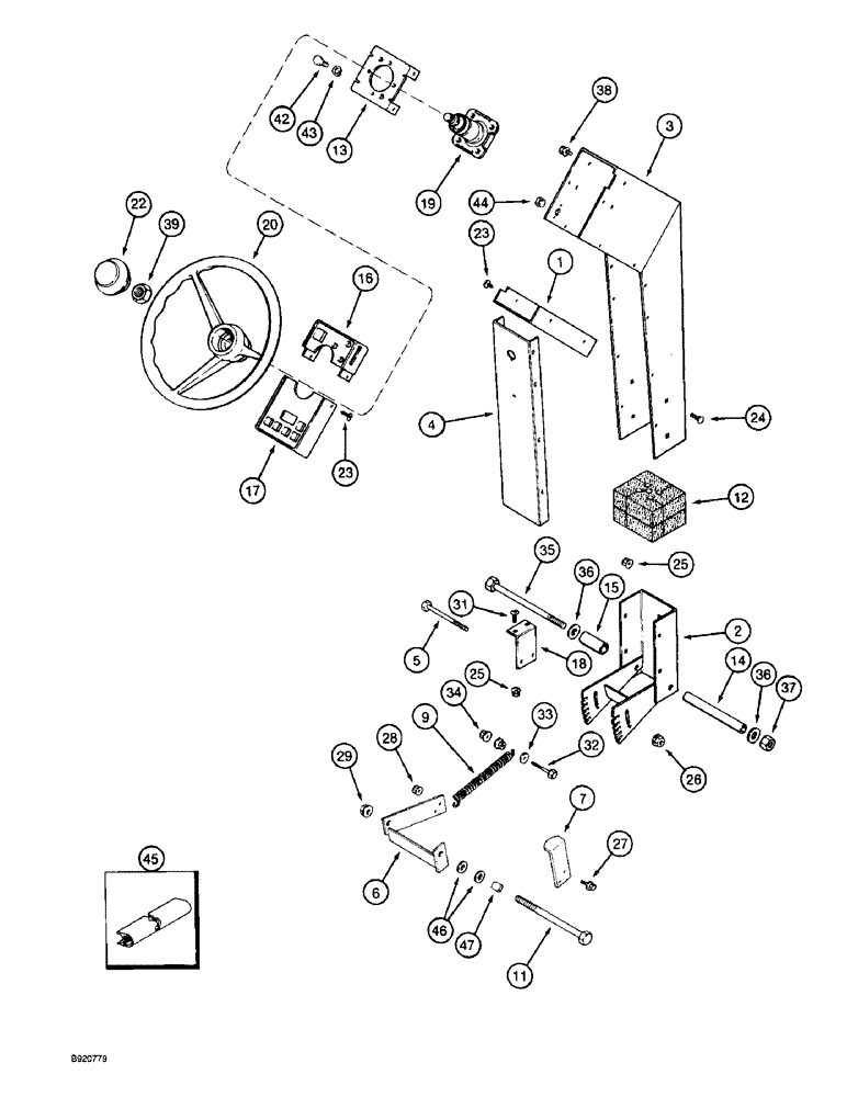 Схема запчастей Case IH 1800 - (5-02) - STEERING WHEEL AND SUPPORT (04) - STEERING