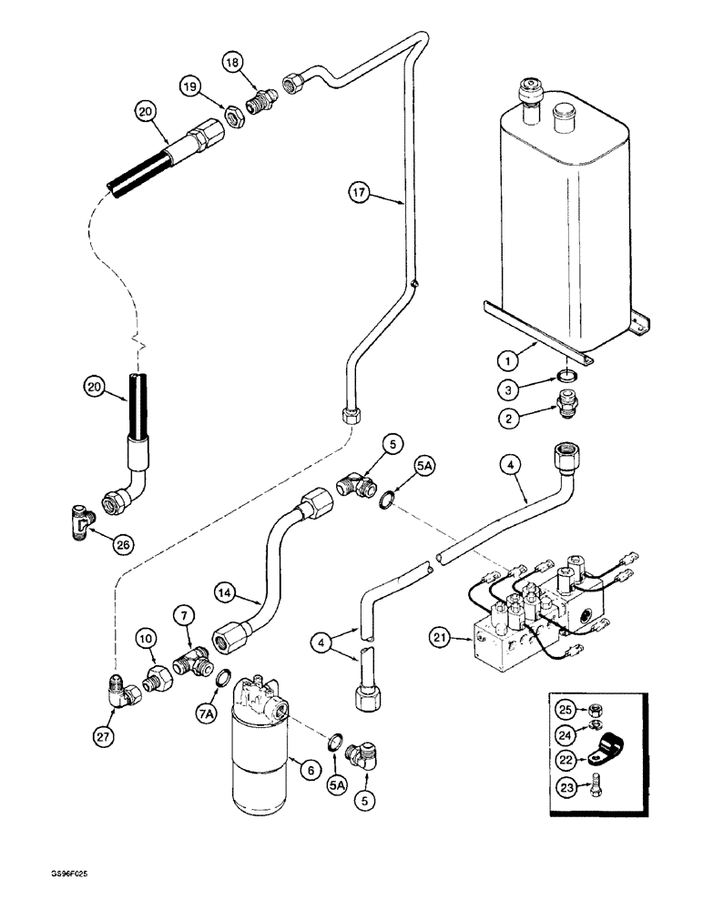 Схема запчастей Case IH 1800 - (8-88) - BASKET MANIFOLD VALVE TO RESERVOIR SYSTEM, PRIOR TO P.I.N. JJC133070 (07) - HYDRAULICS