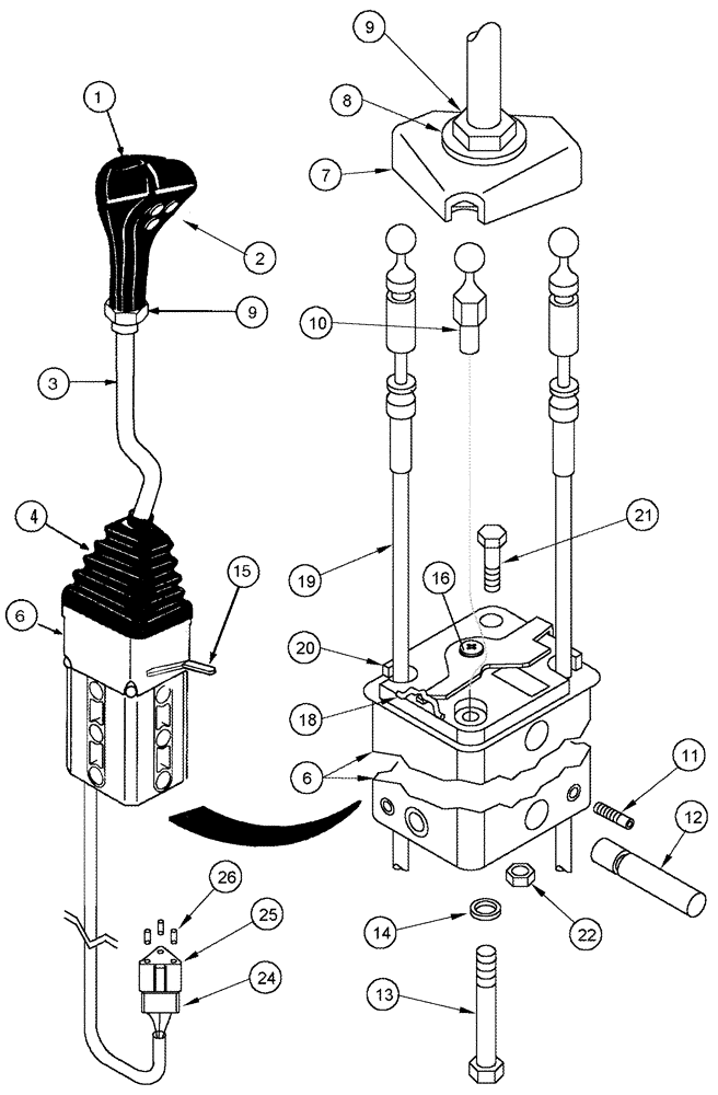 Схема запчастей Case IH L455 - (08-15) - CONTROL ASSEMBLY 3 FUNCTION CX50 - CX60 (08) - HYDRAULICS