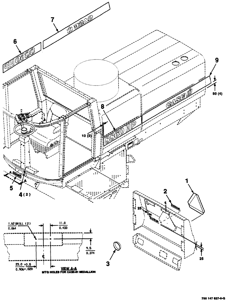 Схема запчастей Case IH 8860 - (09-04) - DECALS AND LOCATION DIAGRAM (90) - PLATFORM, CAB, BODYWORK AND DECALS