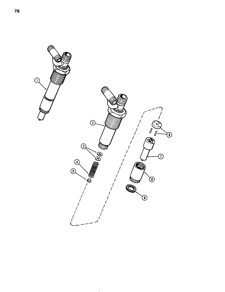 Схема запчастей Case IH 504DTI - (078) - FUEL INJECTION NOZZLE, ENGINE LESS FUEL DEVICE, 504DTI INTERCOOLED DIESEL ENGINES (10) - ENGINE