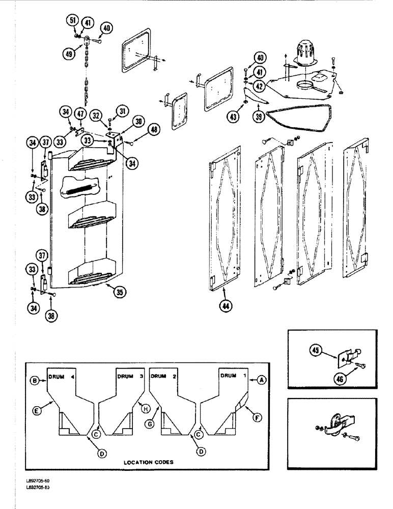 Схема запчастей Case IH 1844 - (9A-096) - DOOR COVER AND STEP, 1844 COTTON PICKER (13) - PICKING SYSTEM