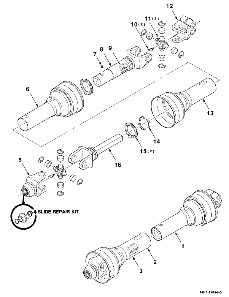 Схема запчастей Case IH 8312 - (2-08) - U-JOINT ASSEMBLY, NEAPCO (31) - IMPLEMENT POWER TAKE OFF