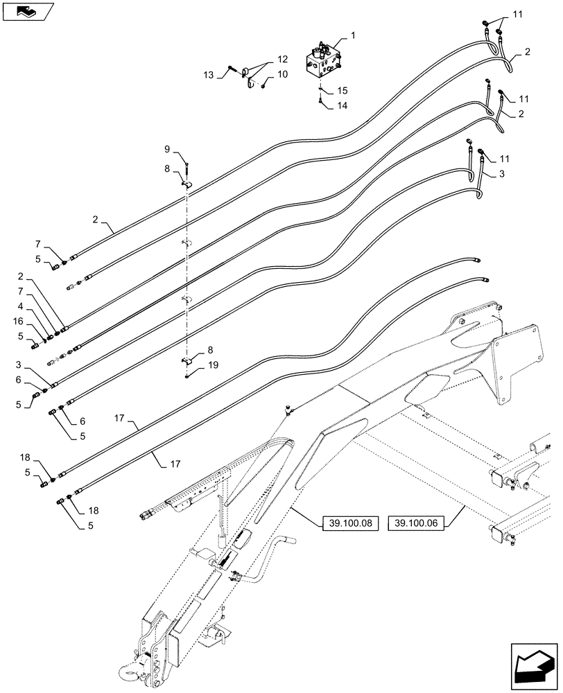 Схема запчастей Case IH 920 - (35.100.04) - PULL FRAME/LIQUID PUMP HYDRAULICS (35) - HYDRAULIC SYSTEMS