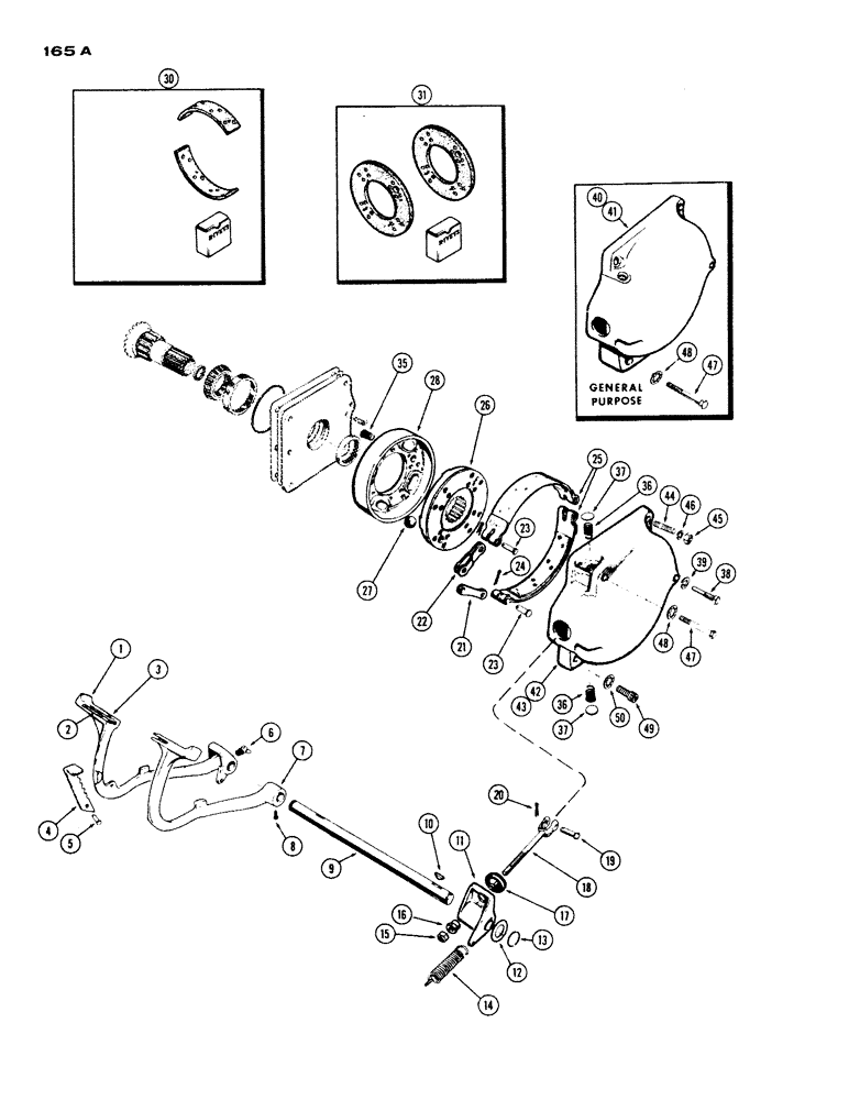 Схема запчастей Case IH 430 - (165A) - BRAKE SYSTEM, 430 SERIES (07) - BRAKES