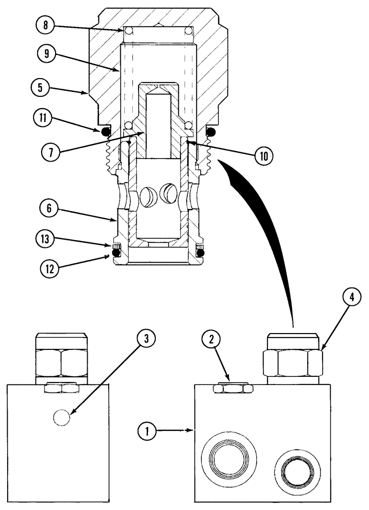 Схема запчастей Case IH 1200 - (A.10.A[62]) - CHECK/FLOW LIMITER VALVE ASSEMBLY 296823A2 A - Distribution Systems