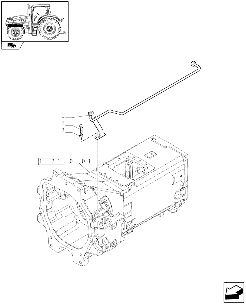 Схема запчастей Case IH PUMA 140 - (1.29.6/02) - FRONT AXLE WITH BRAKES - FRONT BRAKE VALVE PIPE (VAR.330426-330427-330430) (03) - TRANSMISSION