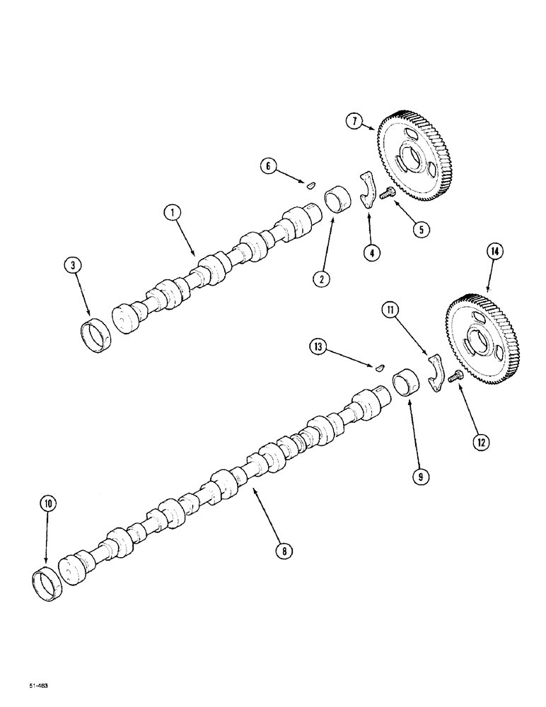 Схема запчастей Case IH 5150 - (2-078) - CAMSHAFT (02) - ENGINE