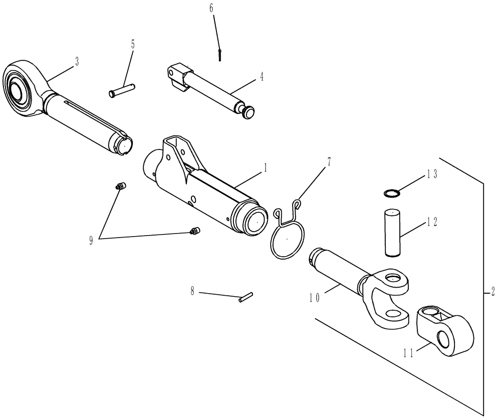 Схема запчастей Case IH MAGNUM 335 - (09-54) - HITCH - TOP LINK BALL END - MX245, MX275, MX305, MAGNUM 245, 275, 305 AND 335 (09) - CHASSIS/ATTACHMENTS