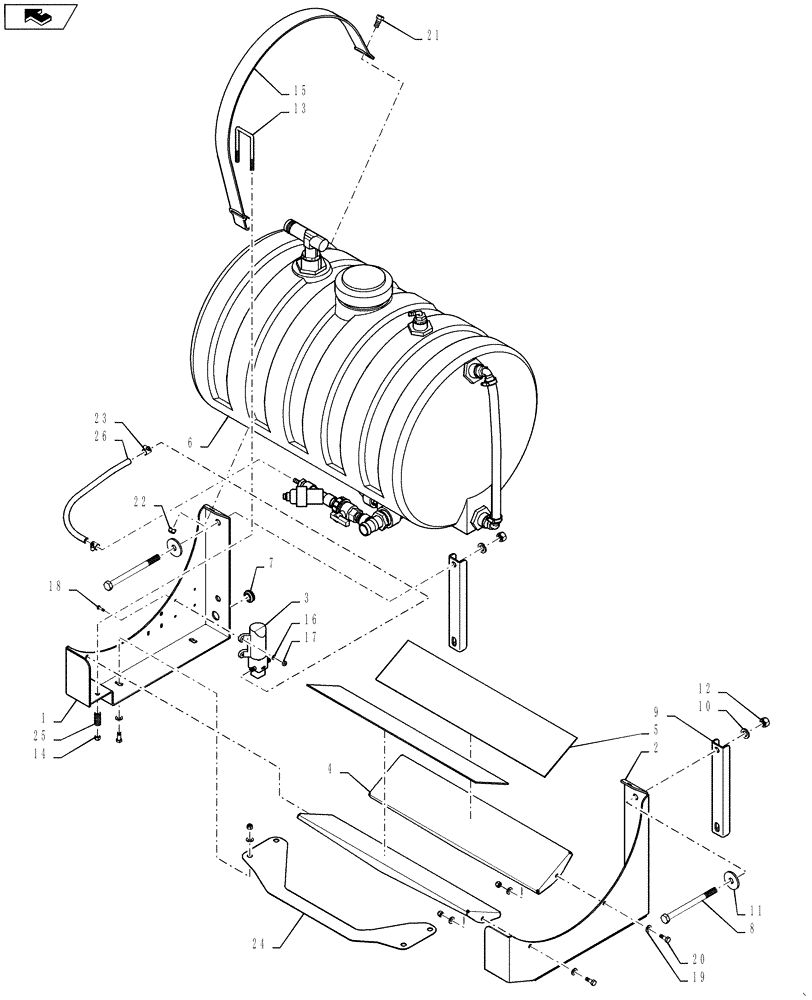 Схема запчастей Case IH 4420 - (11-031) - FOAMER TANK GROUP Options