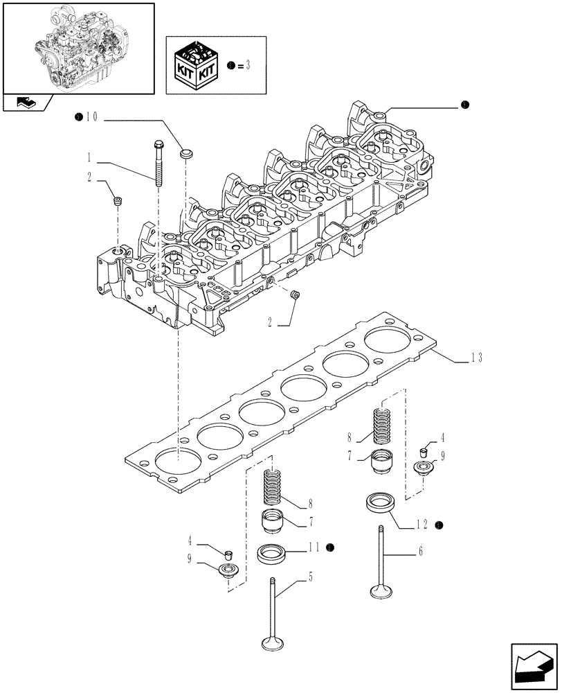 Схема запчастей Case IH F4GE9684C J601 - (0.06.0) - CYLINDER HEAD (2855939) 