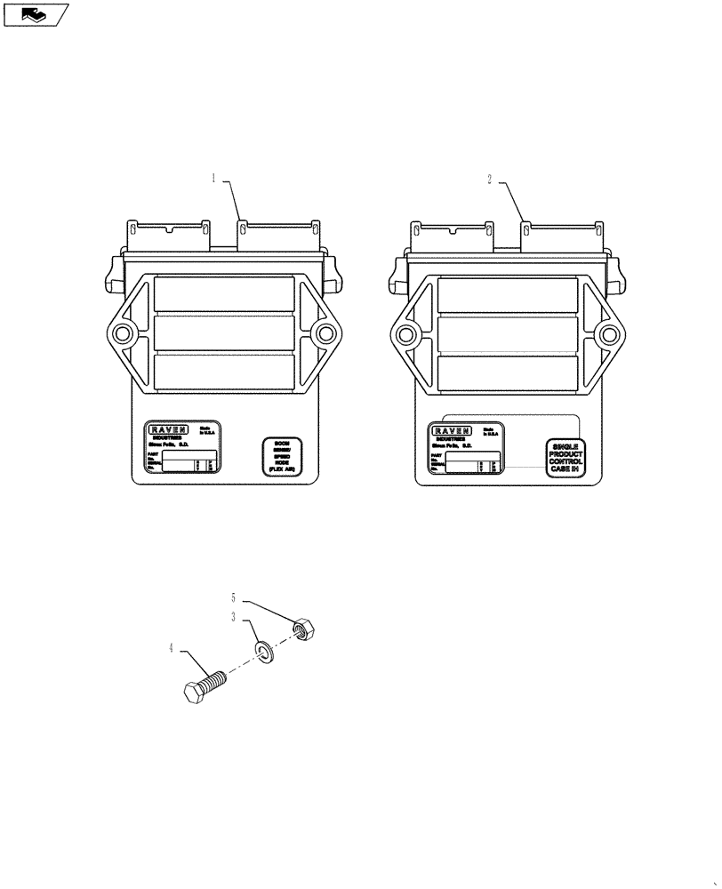 Схема запчастей Case IH 4420 - (12-008) - CONTROL GROUP, NODE MOUNTING (06) - ELECTRICAL