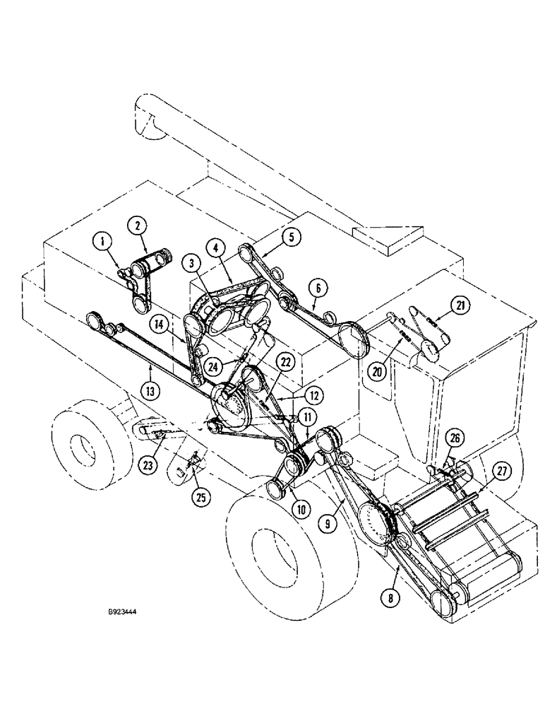 Схема запчастей Case IH 1644 - (1-14) - PICTORIAL INDEX, BELTS, CHAINS (00) - PICTORIAL INDEX