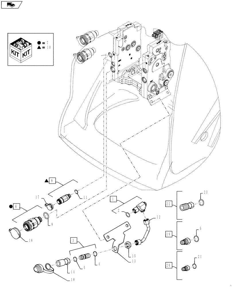 Схема запчастей Case IH STEIGER 450 - (35.204.19) - POWER BEYOND COUPLERS (35) - HYDRAULIC SYSTEMS