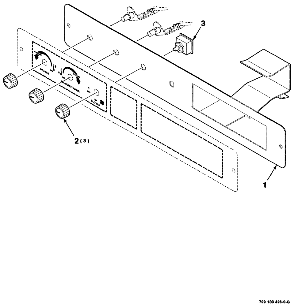 Схема запчастей Case IH 8880HP - (04-026) - HEATER AND AIR CONDITIONER CONTROL PANEL ASSEMBLY (50) - CAB CLIMATE CONTROL