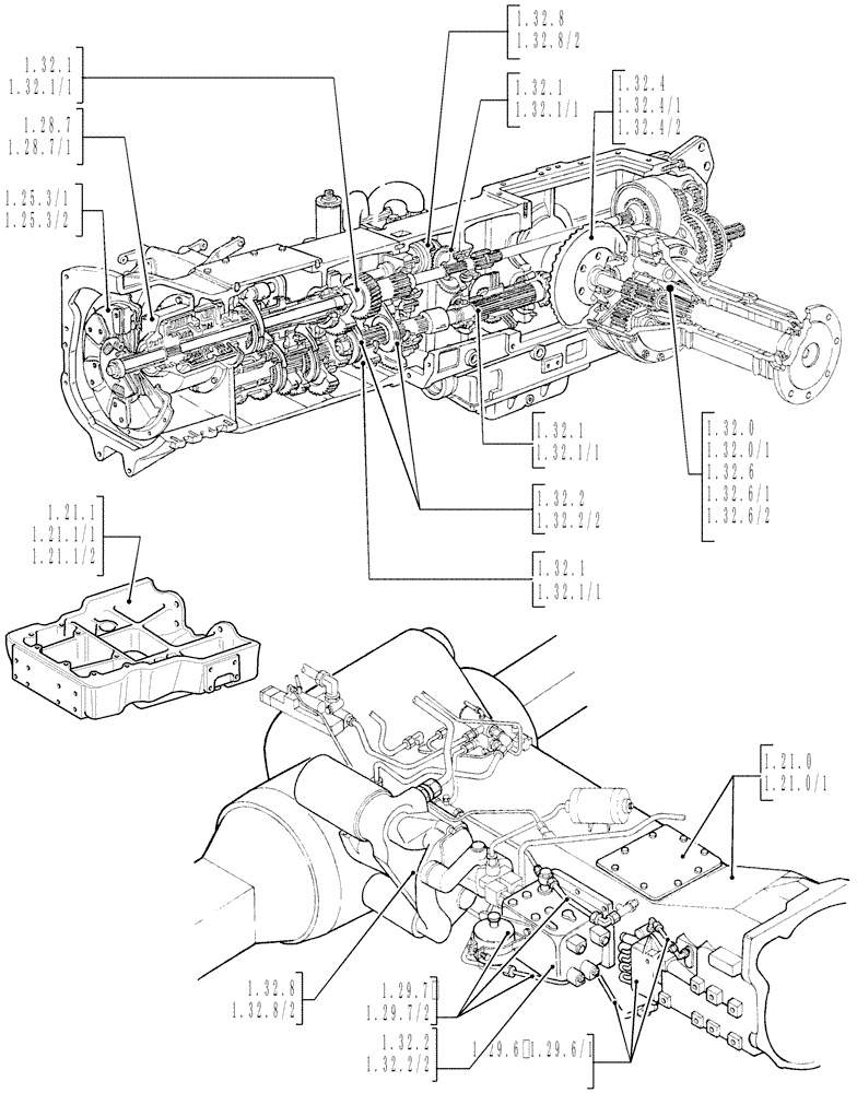 Схема запчастей Case IH MXM155 - (1.20.0) - SEC. 03 - TRANSMISSION (03) - TRANSMISSION