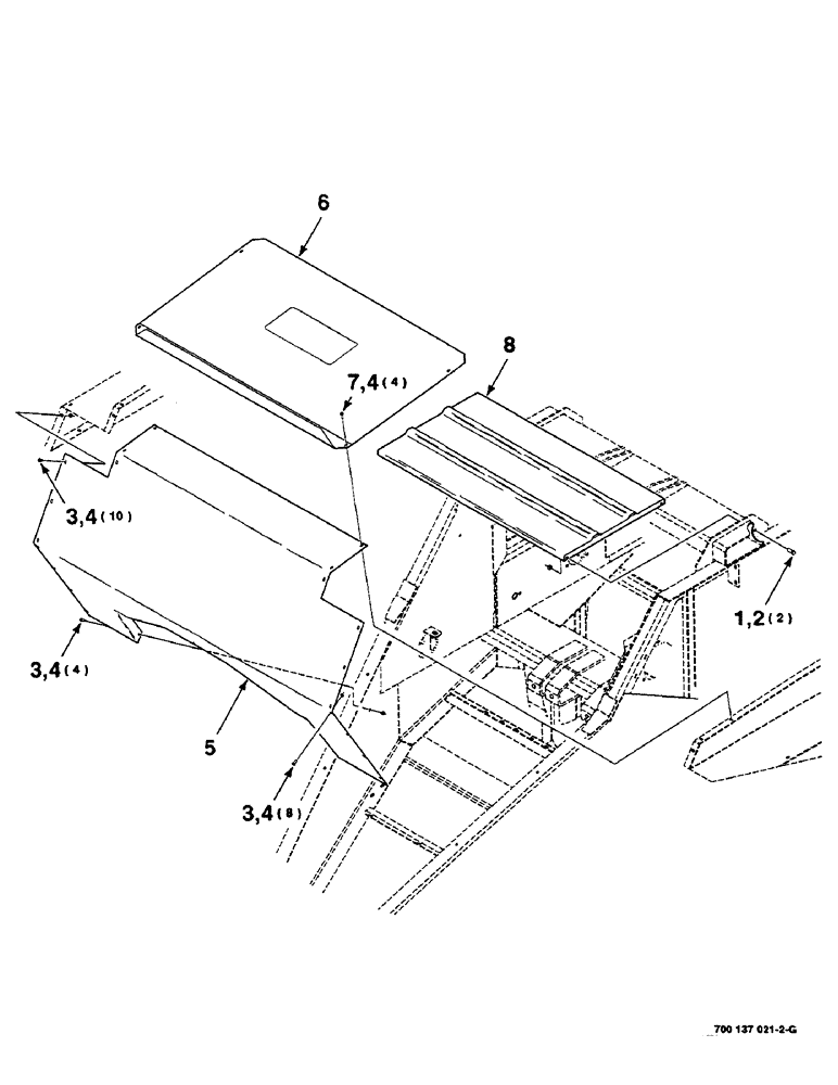 Схема запчастей Case IH 8585 - (7-08) - TOP SHIELDS ASSEMBLY (12) - MAIN FRAME