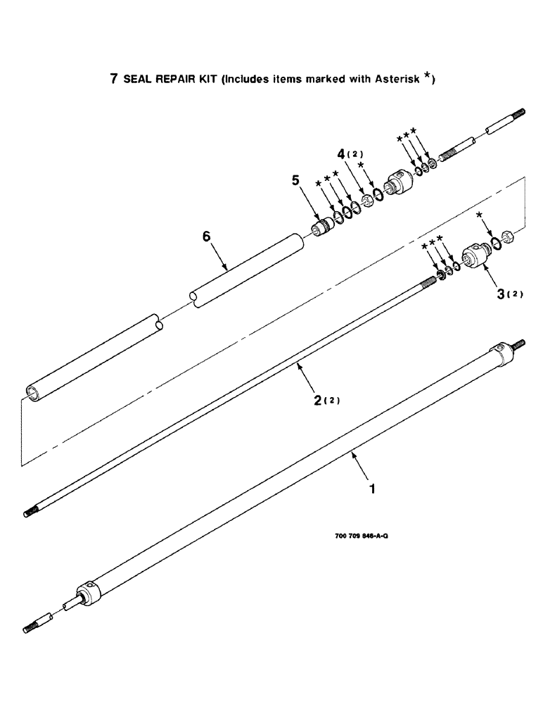 Схема запчастей Case IH 8820 - (8-26) - HYD. CYL. ASSEMBLY, TWO WAY, DRAPER SHIFT, 700709846 HYD. CYL. ASSEMBLY COMPLETE, 30 FOOT HEADER (08) - HYDRAULICS