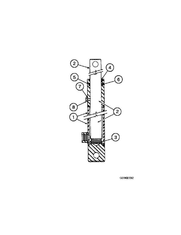 Схема запчастей Case IH INTERNATIONAL - (4-52) - SLAVE REEL LIFT CYLINDER, 1.0 X 9.38 RAM TYPE, CESSNA (07) - HYDRAULICS