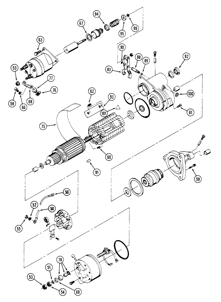 Схема запчастей Case IH 9260 - (4-046) - STARTER ASSEMBLY, 9250 AND 9260 TRACTORS, DELCO REMY, 20-2384T91 STARTER ASSEMBLY (CONTD) (04) - ELECTRICAL SYSTEMS