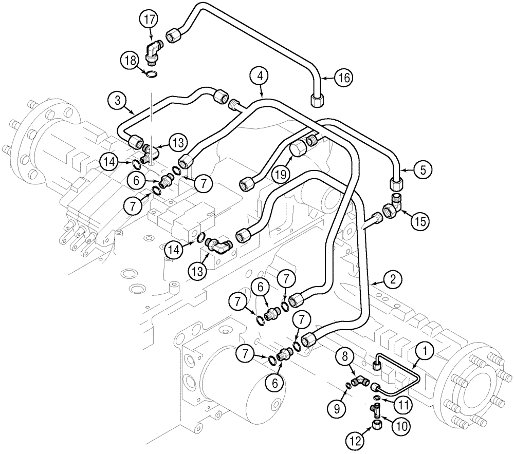 Схема запчастей Case IH C90 - (08-18) - DRAFT CONTROL PIPING (08) - HYDRAULICS