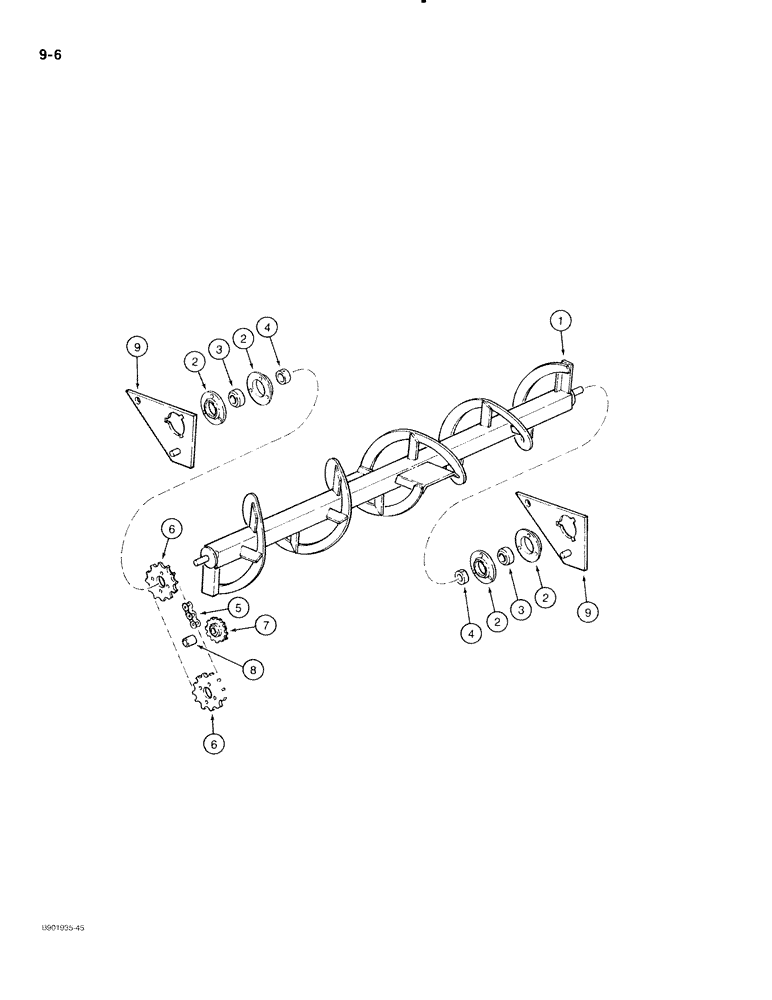 Схема запчастей Case IH 70 - (9-06) - UPPER AUGER AND DRIVE (09) - CHASSIS