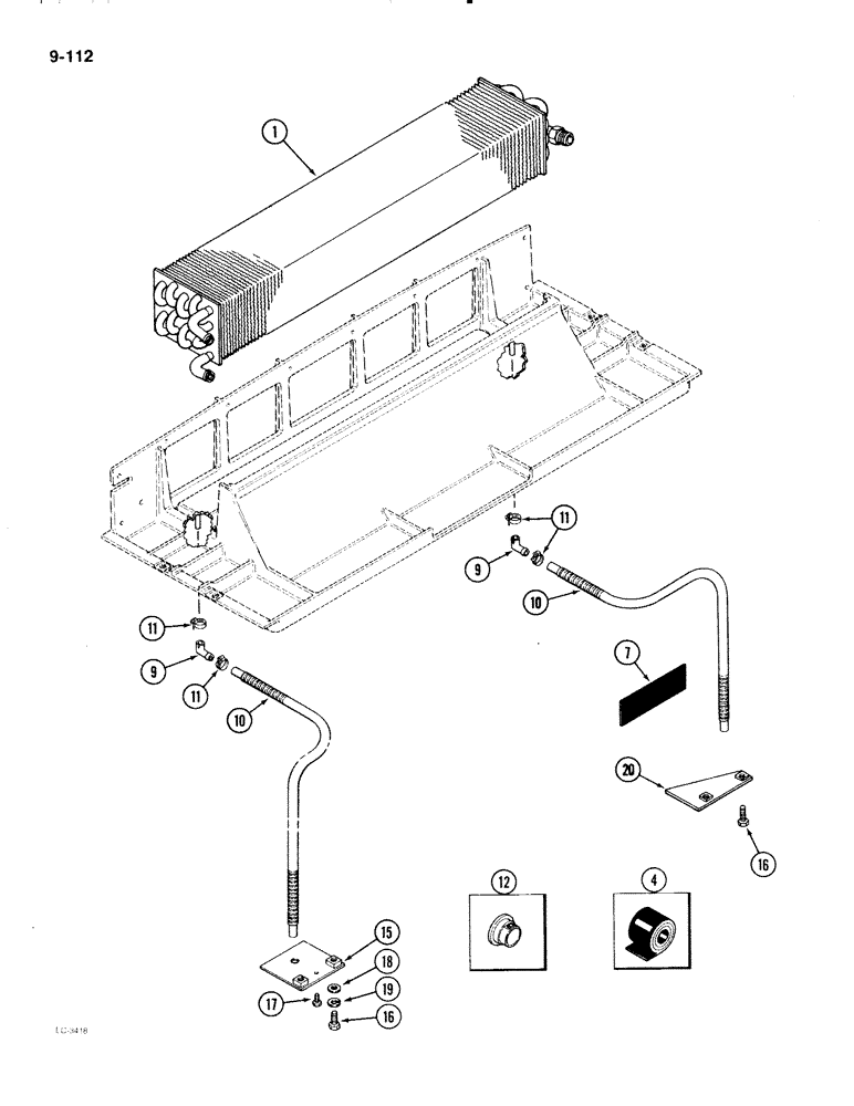 Схема запчастей Case IH 2096 - (9-112) - AIR CONDITIONING EVAPORATION DRAIN (09) - CHASSIS/ATTACHMENTS